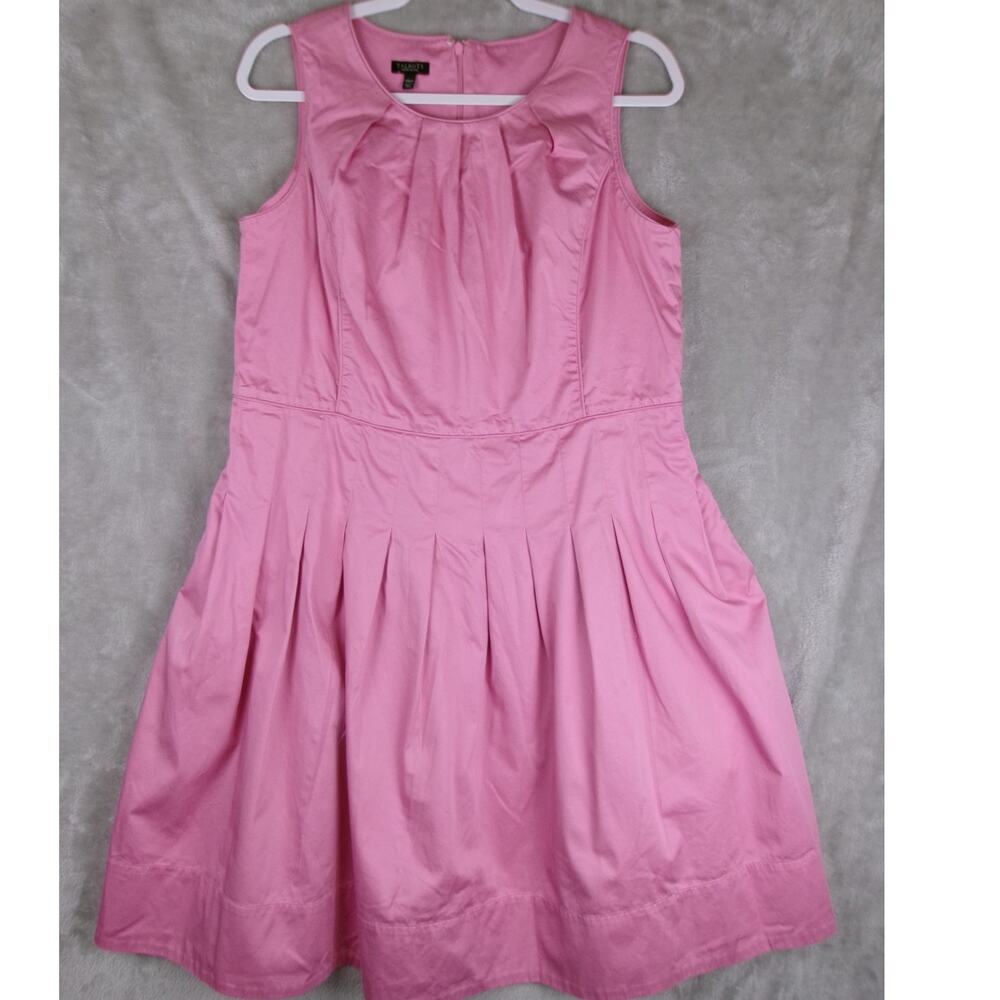 Talbots Pink Fit & Flare Cotton Dress w Pockets 14WP Petite Plus